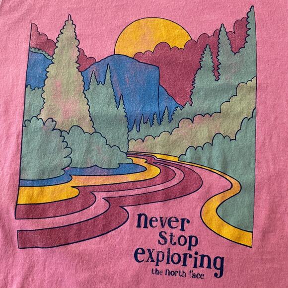 The North Face “Never Stop Exploring” Graphic Tee Pink Women’s M AX70P80 - Picture 1 of 7
